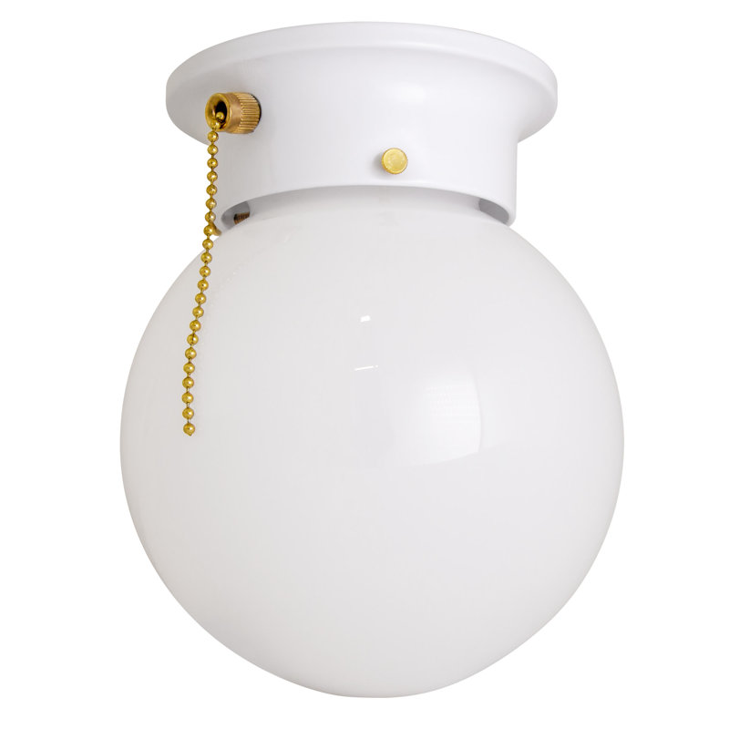 Whitmer Glass Flush Mount, 8.5" H x 7" W x 7" D, White