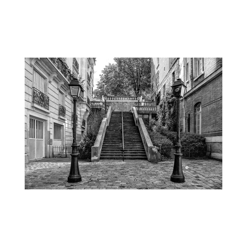 Black Montmartre Series - Between Two Lamps by Philippe Hugonnard - Wrapped Canvas Print, 20.32 cm H x 30.48 cm W