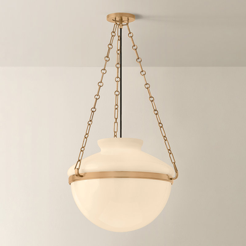 Paradigm Pendant by Lauren Liess x Troy, Brass, 25.75" H x 4.75" W x 0.75" D, 25W