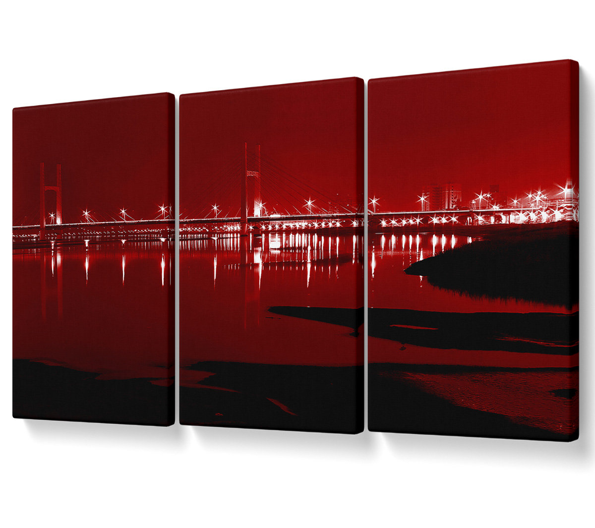 Ebern Designs The City Just Beyond the Waters - 3 Piece Wrapped Canvas ...