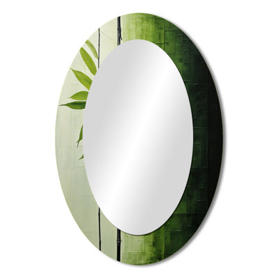 Green Ferm Simple Collage III - Green Oval Wall Mirror Decor