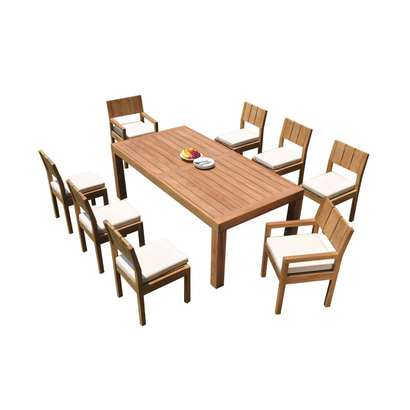 Ensemble repas 9 pièces teck Macalla