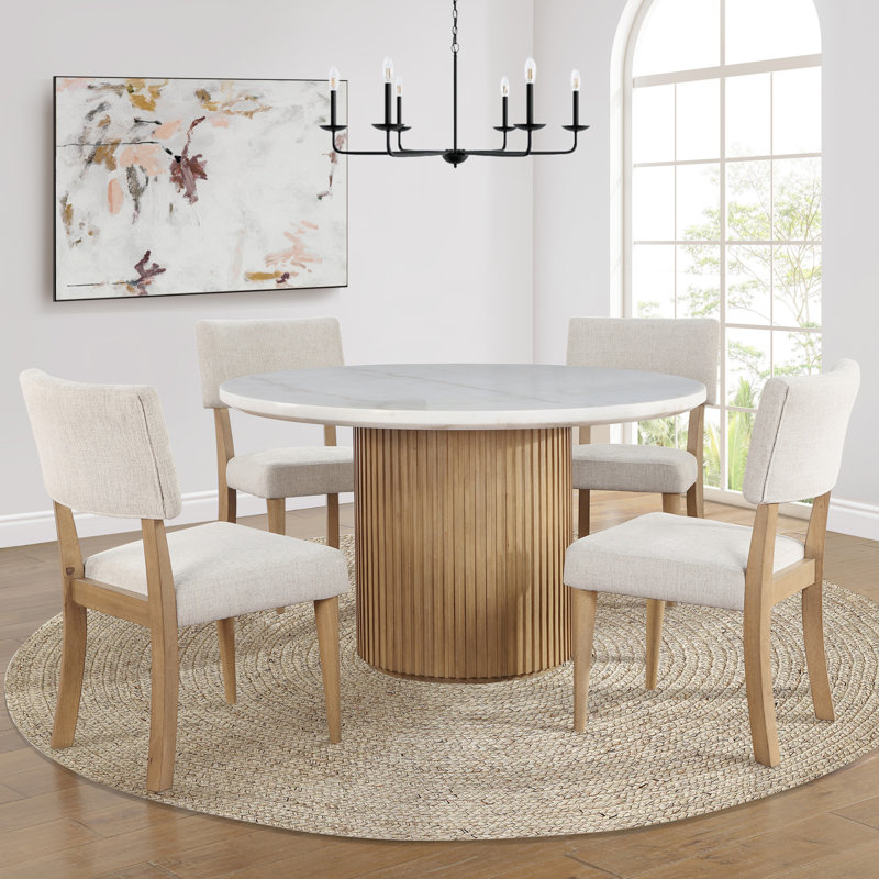Chaise rembourrée en bois Colvin, Brun