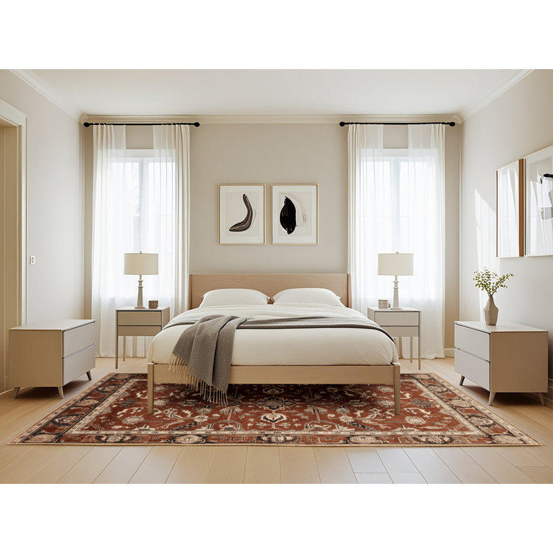 Tapis brun lavable à la machine, Rectangle de 5 pi x 8 pi
