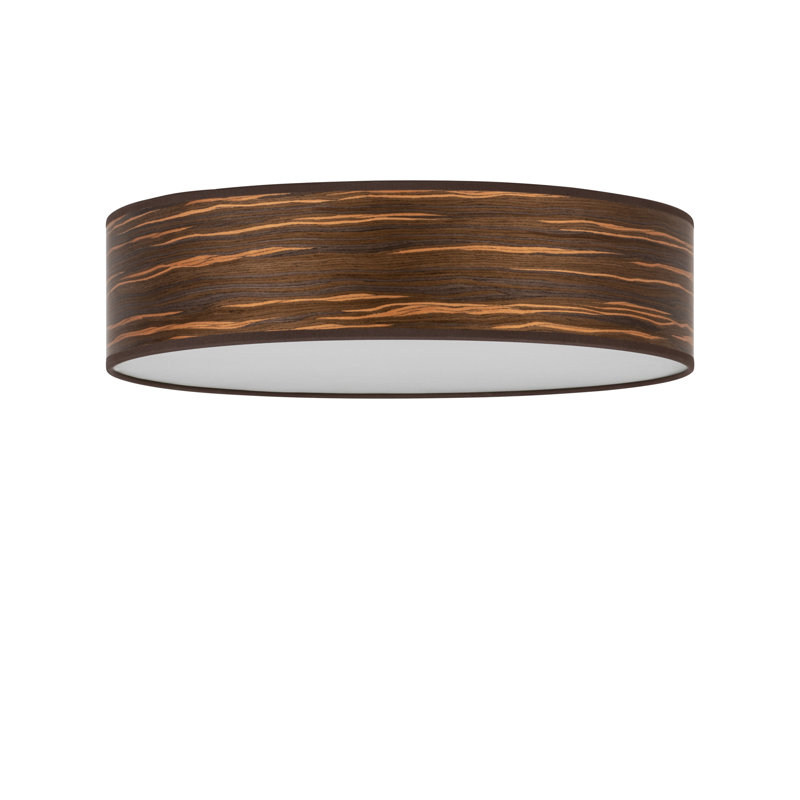 Ocho Solid Wood Flush Mount, Brown-Striped