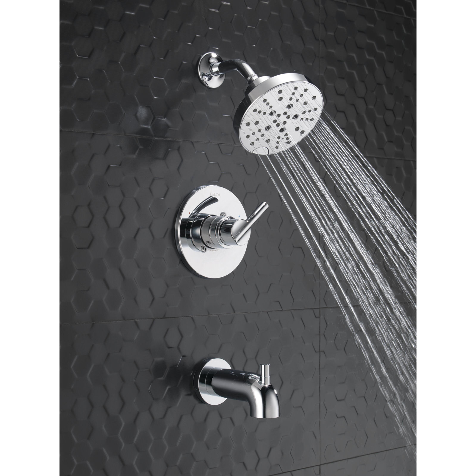Nicoli Single-Function Tub and Shower Faucet Set, Chrome