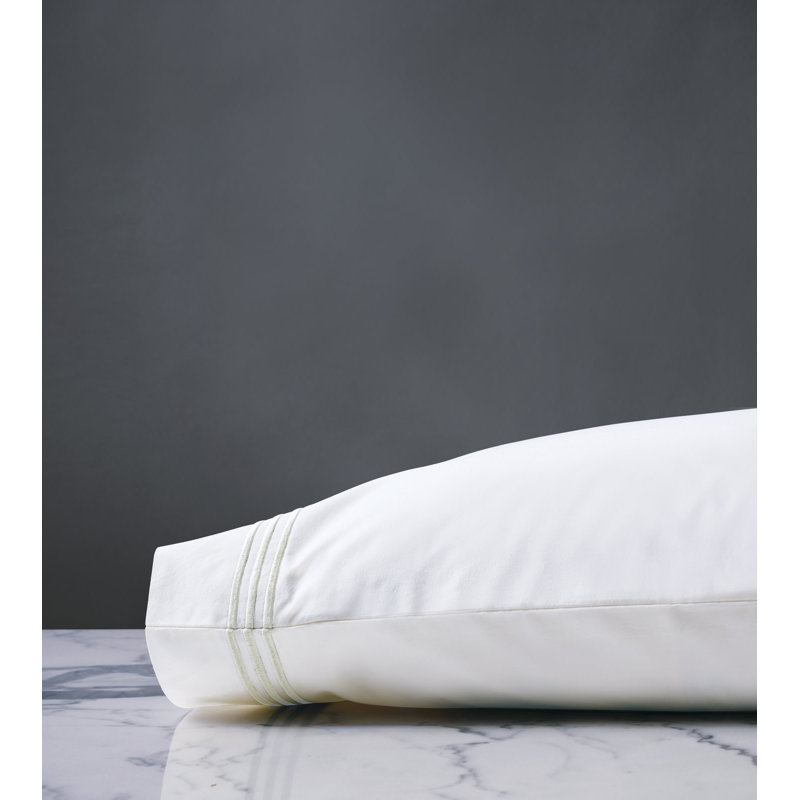 Tessa Egyptian Cotton Pillowcase, Standard Pillowcase, White