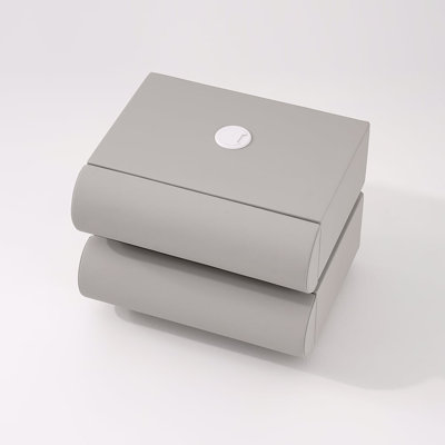 Humply Modern White Leather Nightstand - Minimalist 2-Drawer Bedside Table for Contemporary Bedrooms, Living Spaces and Home Offices by Ivy Bronx