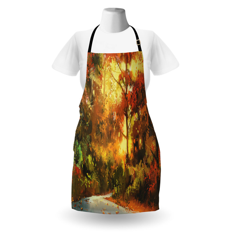 Tablier East Urban Home, unisexe, feuille d'automne, adulte, orange