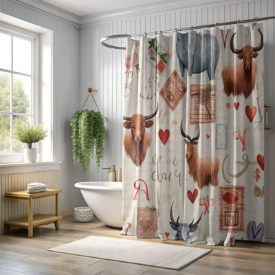 Rideau de douche Cow Heart - Premium
