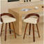 Ensemble de 2 tabourets de bar, tabourets de bar pivotants à dossier bas, chaises de bar en bois avec coussin moelleux, hauteur du siège (beige, hauteur du comptoir)-676361800