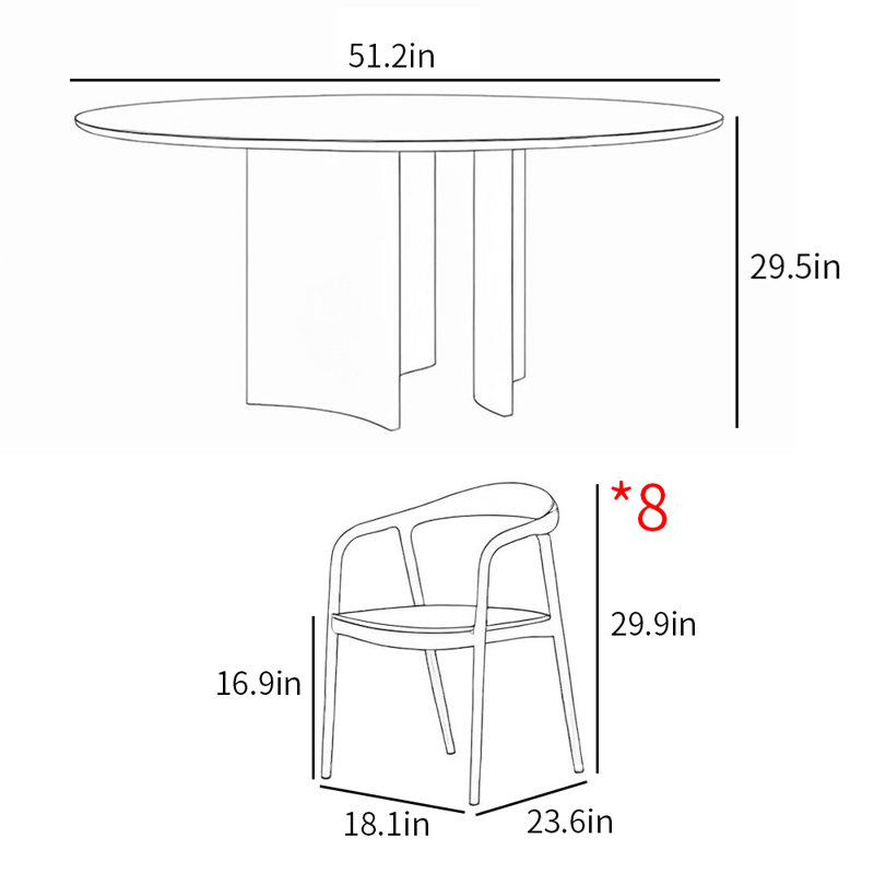 Modern simple home round dinning table sets