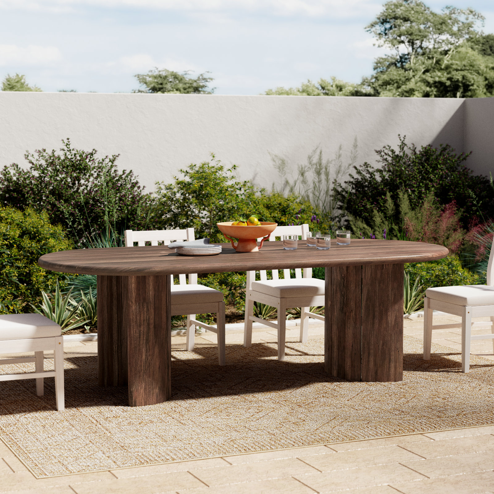 Haiden 94'' Teak Outdoor Dining Table