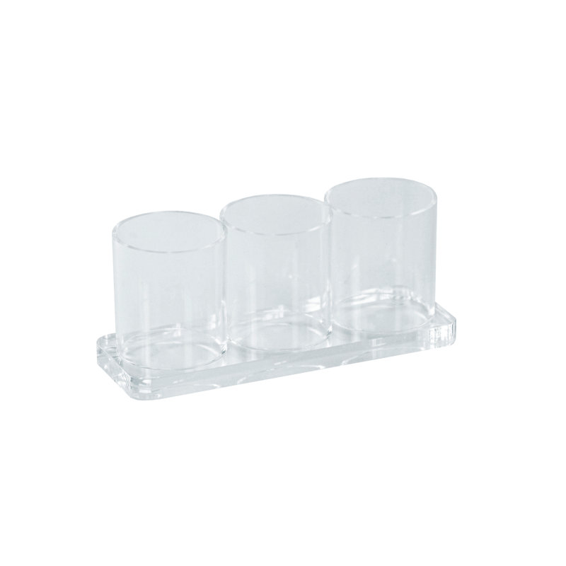 Three Cup Acrylic Deluxe Holder