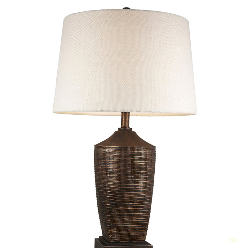 Lampe de table 30 "en polyrésine haute" Kayan ", finition bronze rustique