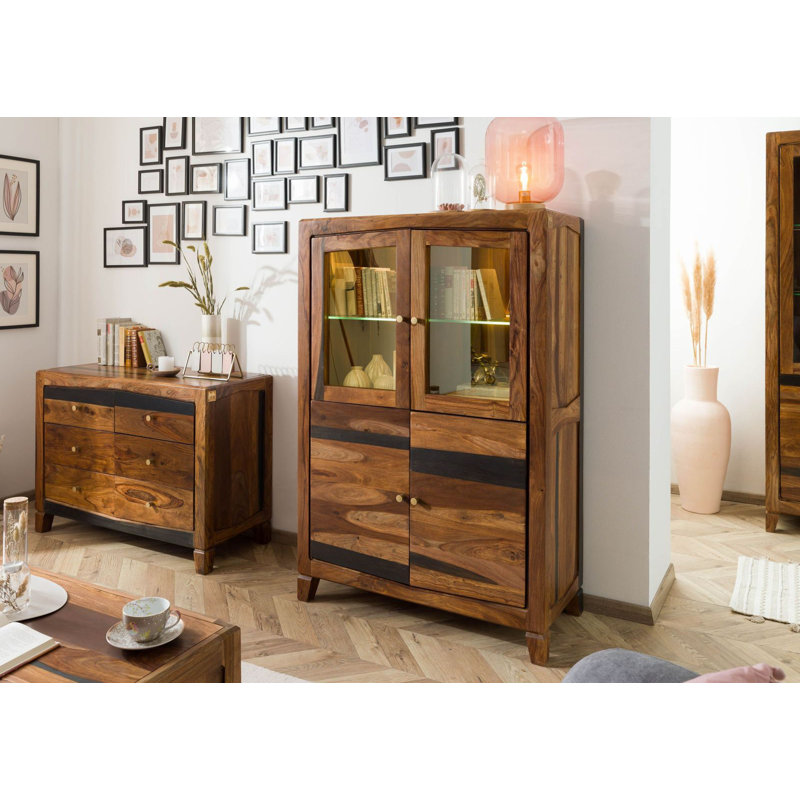 Ancona 100cm Solid Wood Sideboard, Painted Dark Brown