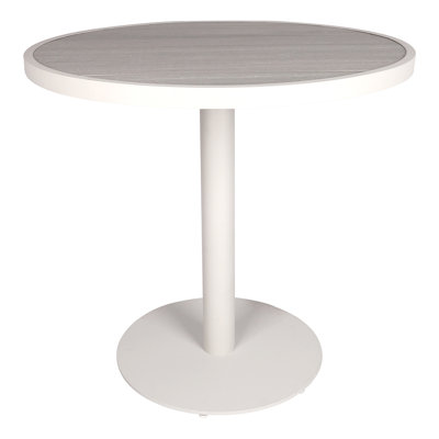Table ronde en aluminium 31-1 / 2 po avec cadre blanc et blanc fumé