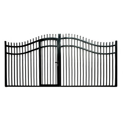 Barrière d'allée en acier à double battant avec porte piétonne intégrée - Style VIENNE