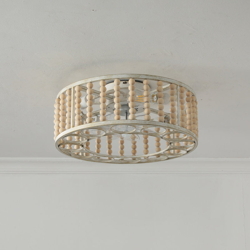 Plafonnier encastré 4 lumières avec ventilateur Boho