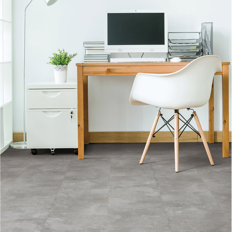 2mm Thick 12'' W x 24'' L Vinyl Plank, Dapple Gray