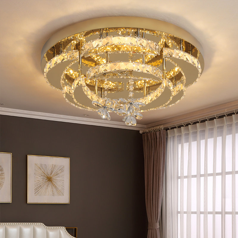 Akono 8 - Light Crystal LED Chandelier, Gold, Yes, 3000K-6000K