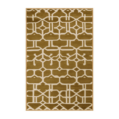 Machine Washable Trellis Brown Area Rug