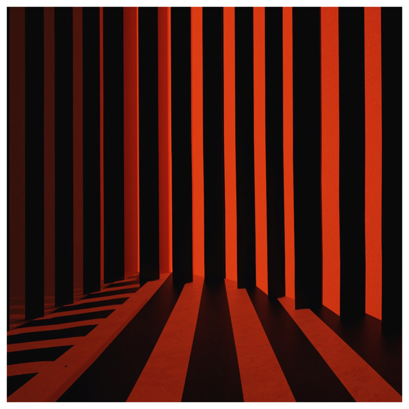 Tapis de bain rouge et noir à rayures verticales, 24in W x 17in L