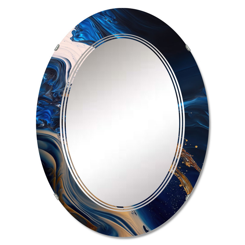 Miroir mural en spirale Panchita Ice Paint Splash II, 30 po x 20 po