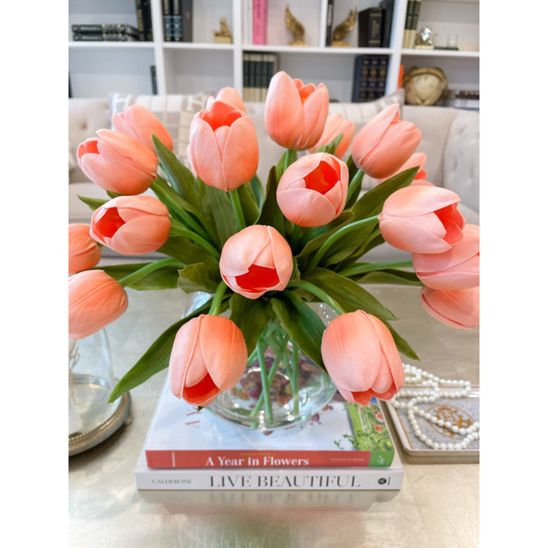 Tulip Faux Floral in Vase, Green