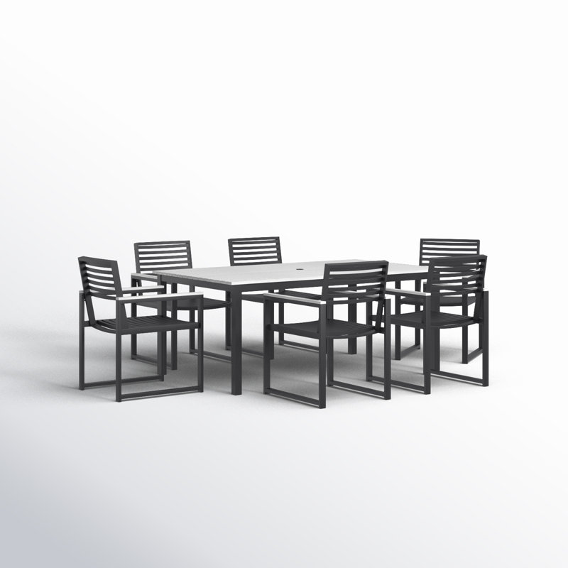 Ensemble repas pour 6 personnes Townsend, Blanc / Gris foncé