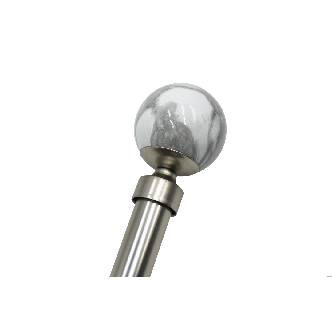 Linen Avenue Grey Marble Double Window Curtain Rod Set, Brushed Nickel (Set of 2) Linen Avenue 