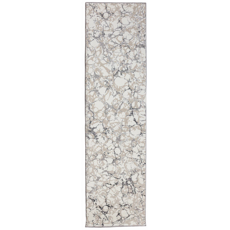 Chardarius 1240 Transitional Marbled Gray Area Rug, Runner 2'2" x 7'7"