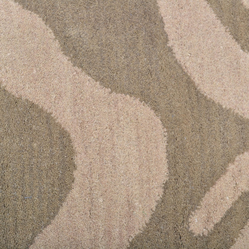 Danny Hand Tufted Wool Eco-Friendly Area Rugs - Rectangle, Beige Brown Color, Abstract Modern Design, High Pile Thick Handmade Anti Skid Area Rugs for Living Room, Bed Room