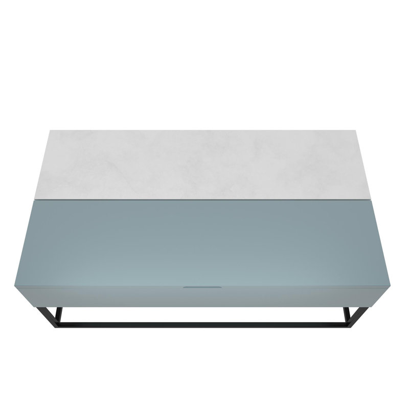 Lift-Top Coffee Table With Spacious Storage, Blue/White