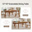 Table de salle à manger 72-92 "extensible pour 6 à 10 personnes - Table de salle à manger rectangulaire en bois massif