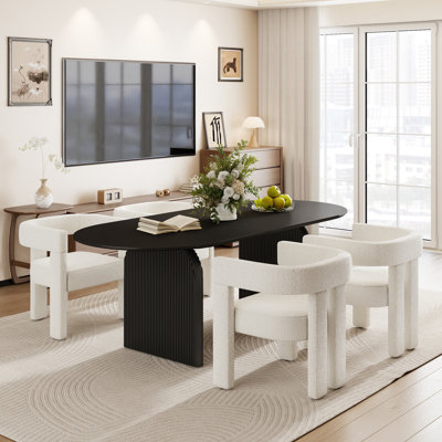 70" Oval Dining Table Set