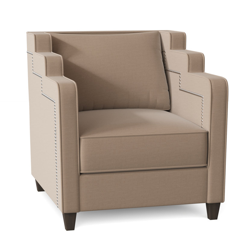 Abbey Armchair, Bella Black Performance Velvet, Brown Mahogany