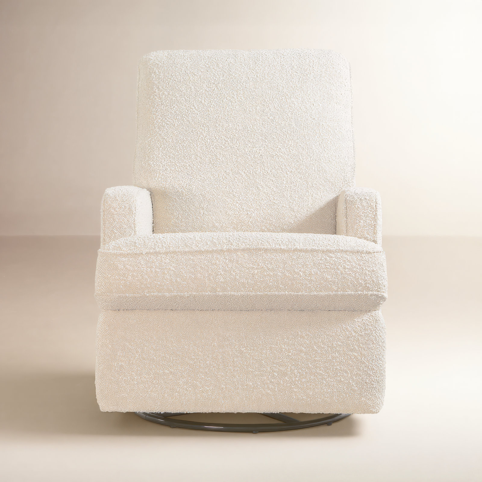 Tucker Swivel Glider, Cream Boucle