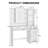 43" Wide Glass Top Makeup Vanity With Lighted Mirror And Power Outlets, White-346560947
