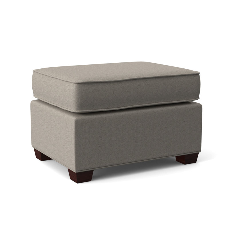 Finn 26" Wide Rectangle Standard Ottoman, Static Harmony, Empire Mahogany
