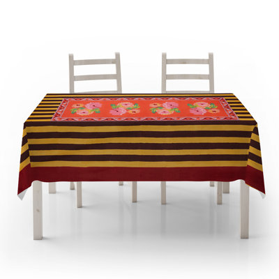 Premium Tablecloth (55 x 87 inches), 50% Cotton / 50% Polyester, Machine Washable & Ironable | Durable, Tumble Dryer Safe, Elegant Design for Dining Room & Special Occasions, Versatile & Easy Care