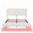Boucle Fabric Floating Bed with Light-1705293170
