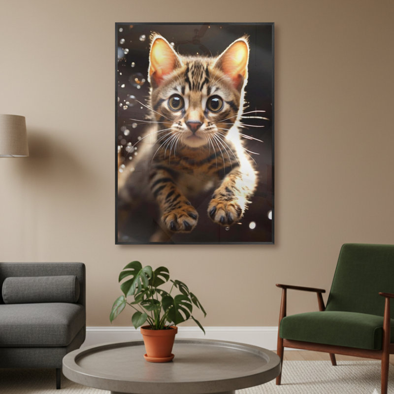 Single Picture Frame LED Illuminated Wall Art Wall Art on Glass / Aluminium, 60cm H x 50cm W