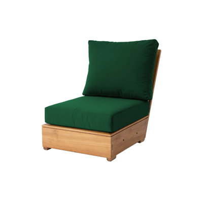 Arrihanna Teak Outdoor Armless Lounge Chair , Sunbrella® Cushions Included