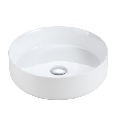 Bassin intégré en céramique blanche, drain non inclus