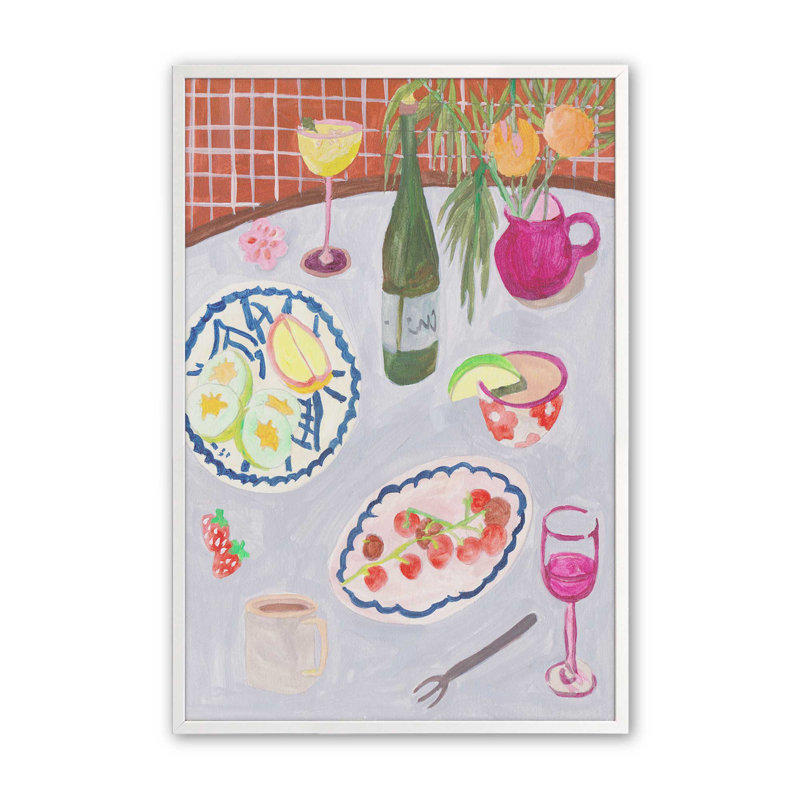 «Bites and Sips II» par Melissa Wang, reproduction d'art sur toile, H 24 po x l 18 po, Encadrement ouvert sans papier mat