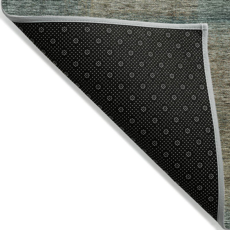 Tapis d'extérieur lavable abstrait bleu sarcelle 3 pi x 5 pi bleu sarcelle et taupe
