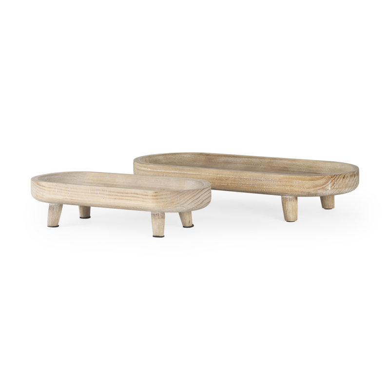 Plateau en bois massif Dreyson - ensemble de 2