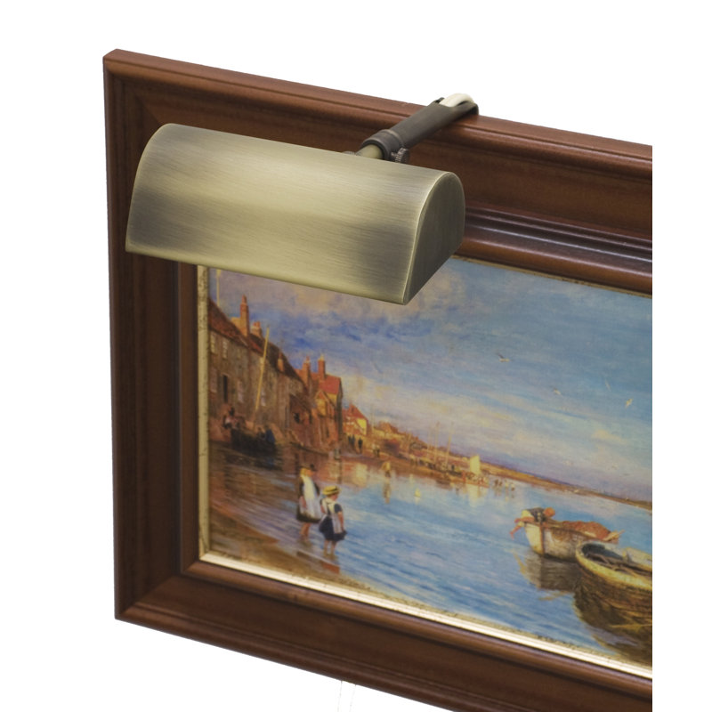 Dimmable Frame Mount Picture Light, Antique Brass, 1.75" H x 5" W x 7" D, 25B10 or 40B10