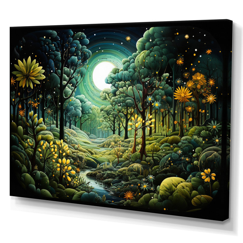 «Beverlyann Forest Enchanted Forest Pointillism II - Forest», reproduction sur toile, H 34 po x l 44 po x P 1,5 po